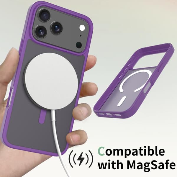 iPhone 18 Pro / iPhone 17 Pro Skal - TPU Hybrid PC med MagSafe Purpur