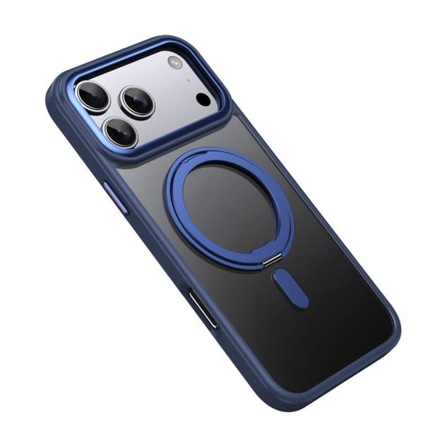 iPhone 18 Pro Max / iPhone 17 Pro Max Frostad 360 Grad MagSafe Magnetisk Hållare Skal Blå