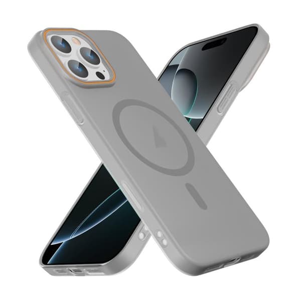 iPhone 16 Pro Max Translucent Frosted Skal med MagSafe Grå
