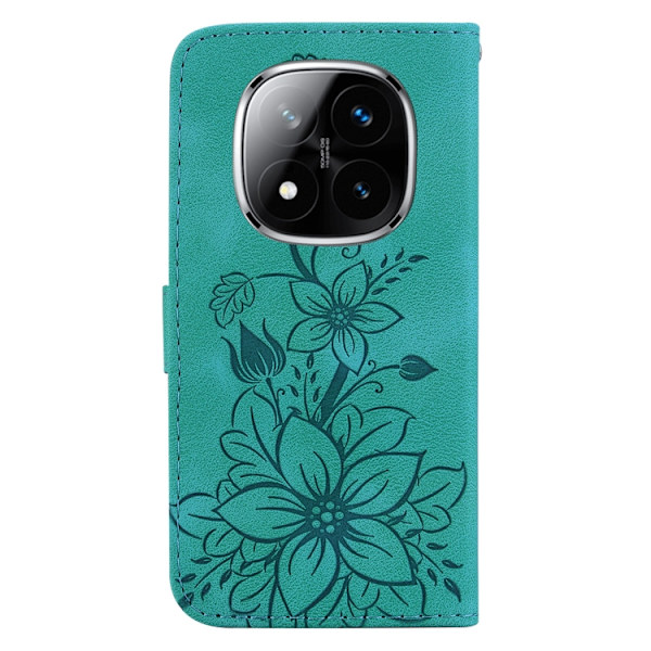 Redmi Note 14 Pro / Note 14 Pro+ 5G - Lily Prägling Läderfodral Grön