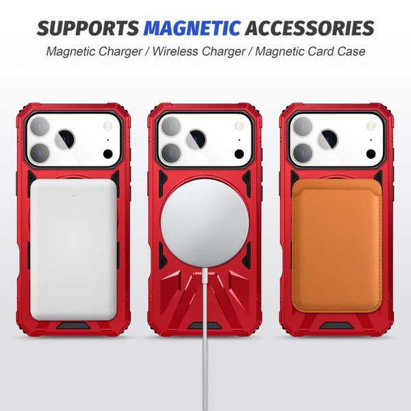 iPhone 18 Pro Max / iPhone 17 Pro Max Skal med MagSafe, Stötsäker med Ringhållare Röd