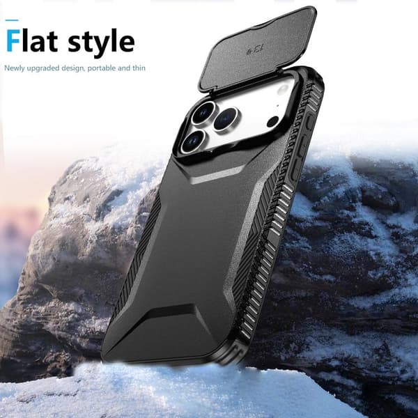 iPhone 18 Pro / iPhone 17 Pro Skal med Glidande Camshield Svart