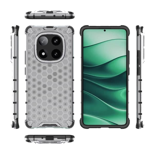 Redmi Note 14 Pro 5G - Honeycomb Stötsäker Mobilskal Vit