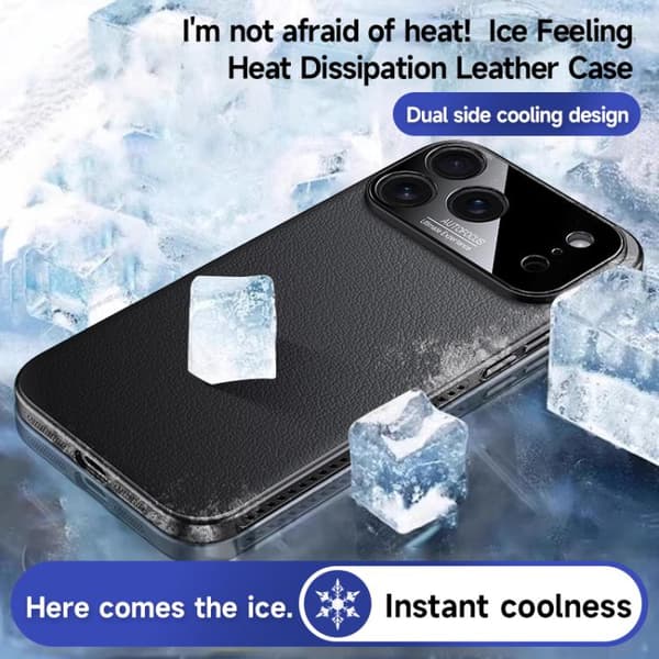 iPhone 18 Pro Max / iPhone 17 Pro Max Skal - Mjuk Armor MagSafe Kylning - Slät Läder Hybrid PC Vit