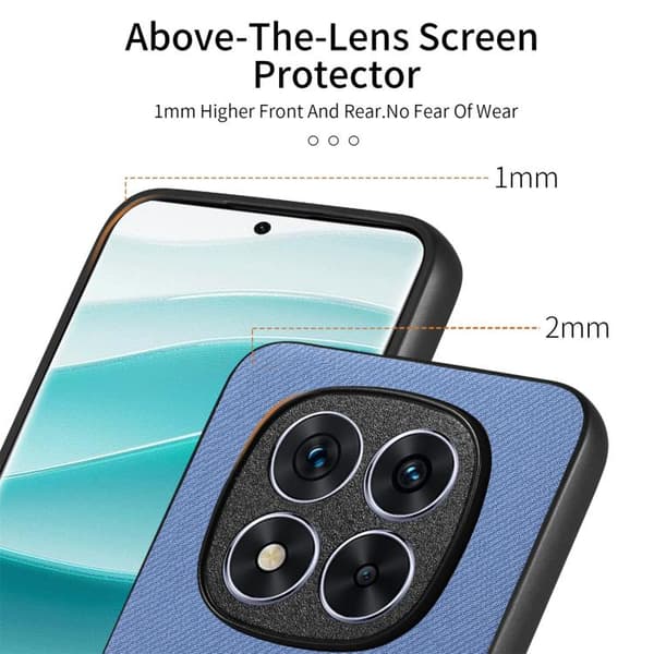 Redmi Note 14 Pro+ 5G - Twill Tyg Läder Skal Blå