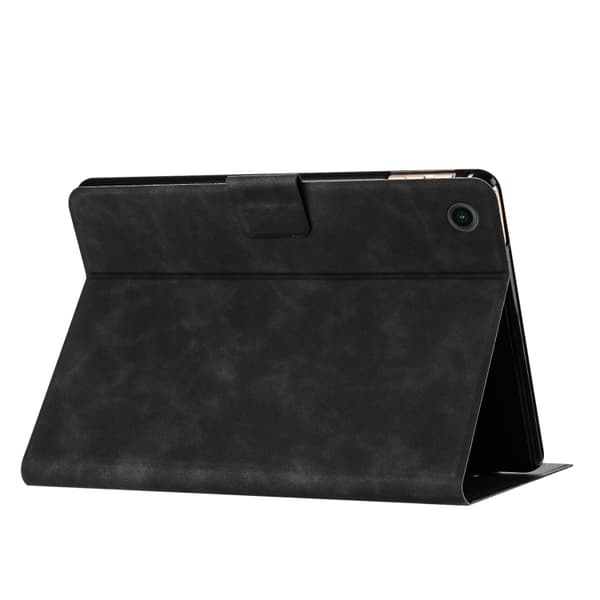 Samsung Galaxy Tab A9 / A11 Prägad Katt Läderfodral Svart