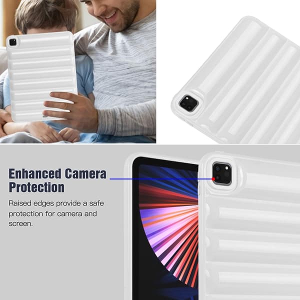 iPad Pro 12.9 2022 / 2021 Eiderdown Kudde Stötsäker Skal Vit