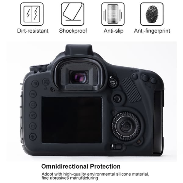 Mjukt silikonfodral för Canon EOS 7D Svart