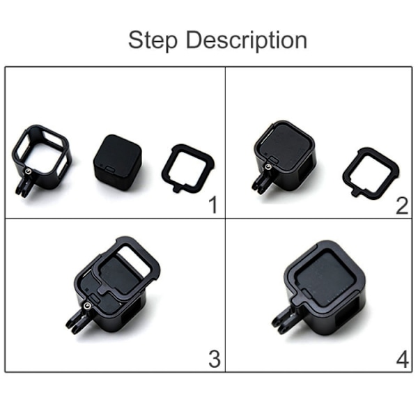 Skyddande hölje i CNC-aluminiumlegering med försäkringsram för GoPro HERO5 Session /HERO4 Session /HERO Session Blå