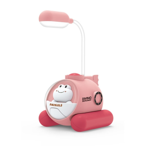 Miniatyr bordslampa i form av en tecknad ubåt (rosa)