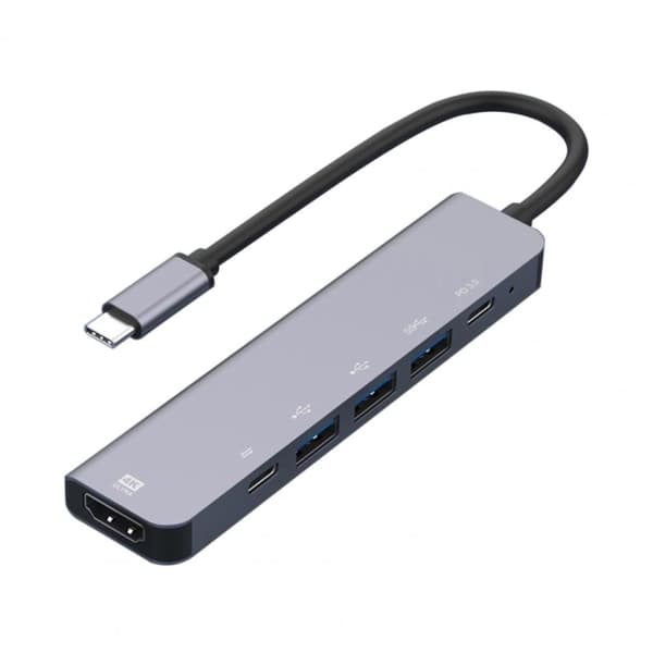 6-i-1 Type-C till HDMI + PD + Type-C + USB3.0 + USB2.0 Dockningsstation Hub Adapter