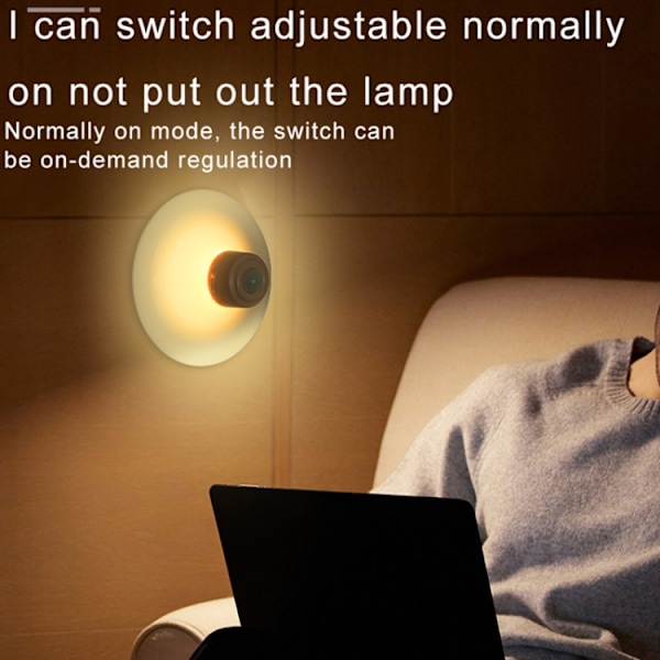 Uppladdningsbar sugkopp typ Human Body Infraröd Sensor Smart LED Nattljus(Vit)