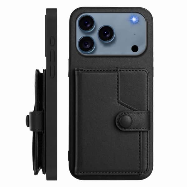 iPhone 18 Pro Max / iPhone 17 Pro Max Skal med RFID-skydd och kortfack Svart