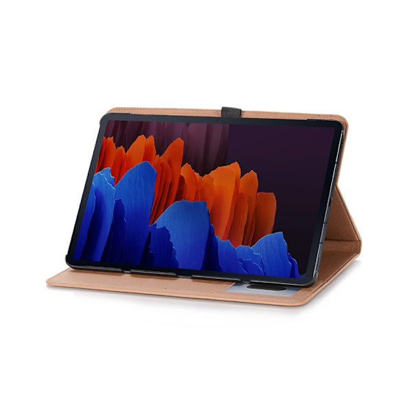 Samsung Galaxy Tab S9 FE Retro Läderfodral Ljusbrun