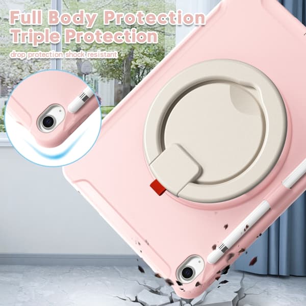 iPad 11 11:e generation / 10.9 10:e generation 2022/2025 Shockproof TPU + PC Skyddande Skal Körsbärsblommor Rosa