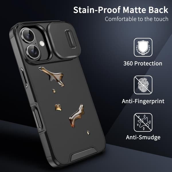 iPhone 17 Skal med Sliding Camshield TPU + PC Svart