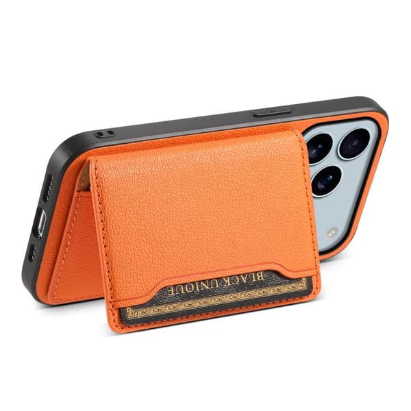 iPhone 17 Pro Skal med Kalvtextur Design och Fullt Skydd Orange