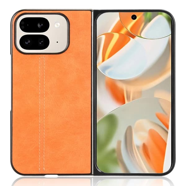 för Pixel 9 Pro Fold - Cowmönster Sydd Bakskydd Skal Gul