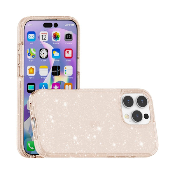iPhone 16 Pro Shockproof Terminator Glittrande Pulver Skal Guld