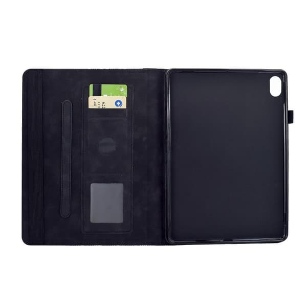 iPad mini 2024 / mini 6 Skal med Rotatable Byggblock Prägling - Smart Läderfodral Svart