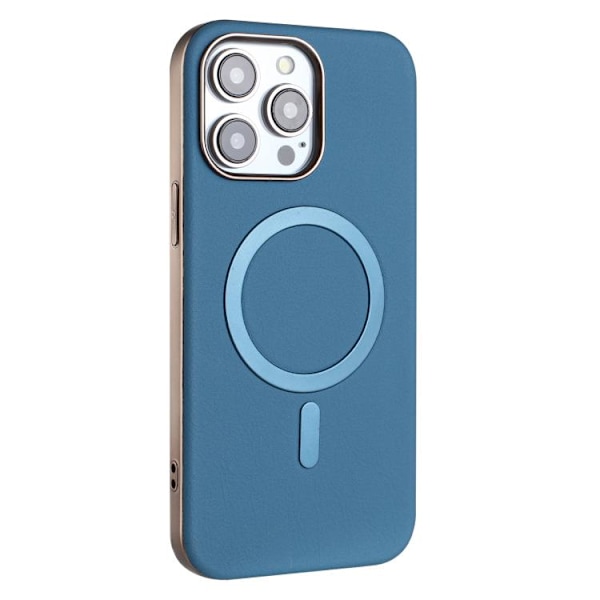 iPhone 16 Pro Solid Color Pläterad MagSafe Full Coverage Skal Babyblå