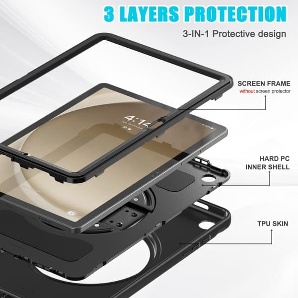 Samsung Galaxy Tab A9+ / A11+ / Spider Wheel Silikon Hybridfodral Svart