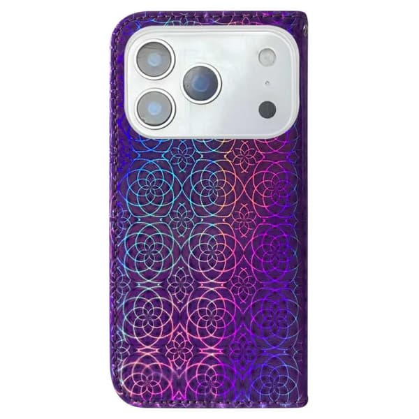 iPhone 18 Pro Max / iPhone 17 Pro Max Skal Läderfodral med Färgglad Magnetspänne Purpur