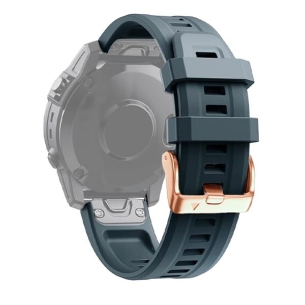 För Garmin Fenix ​​6S 20mm Rose Gold Spänne Silikon Watch Band Navy blue
