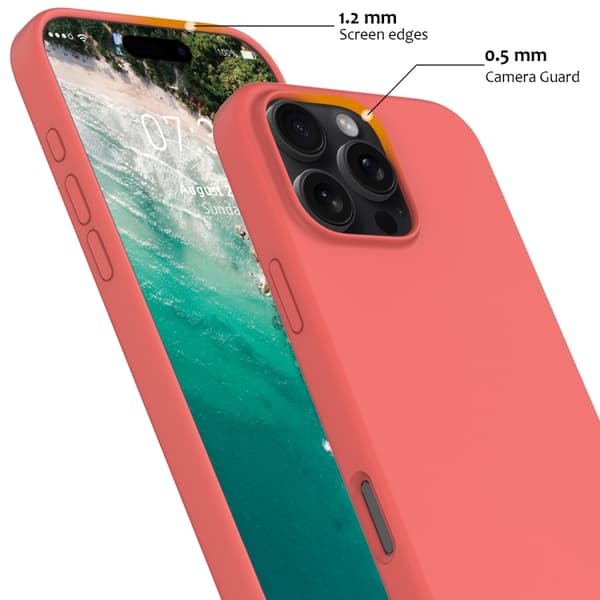 iPhone 16 Pro Shockproof Silikon Magsafe Skal Rosa Orange