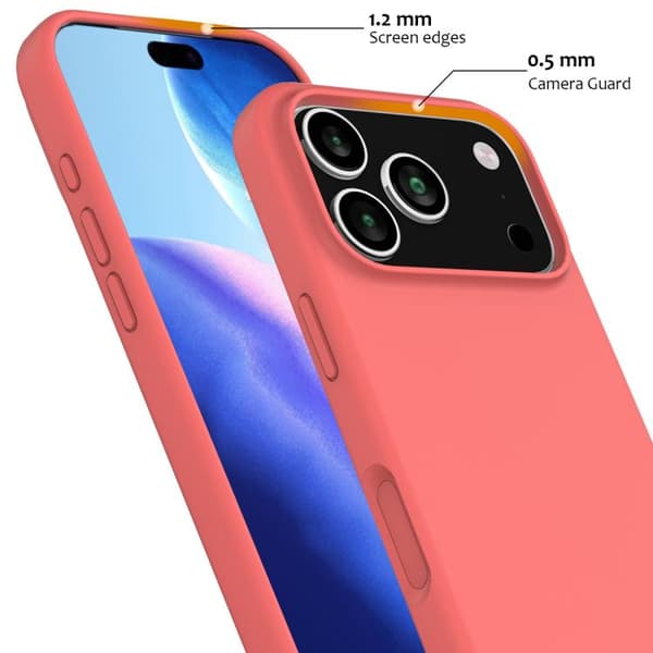 iPhone 18 Pro Max / iPhone 17 Pro Max Shockproof Silikon Skal med MagSafe Rosa Orange