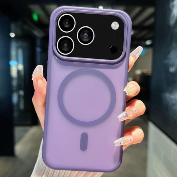 iPhone 18 Pro Max / iPhone 17 Pro Max Transparent TPU Hybrid PC Magsafe Skal Purpur