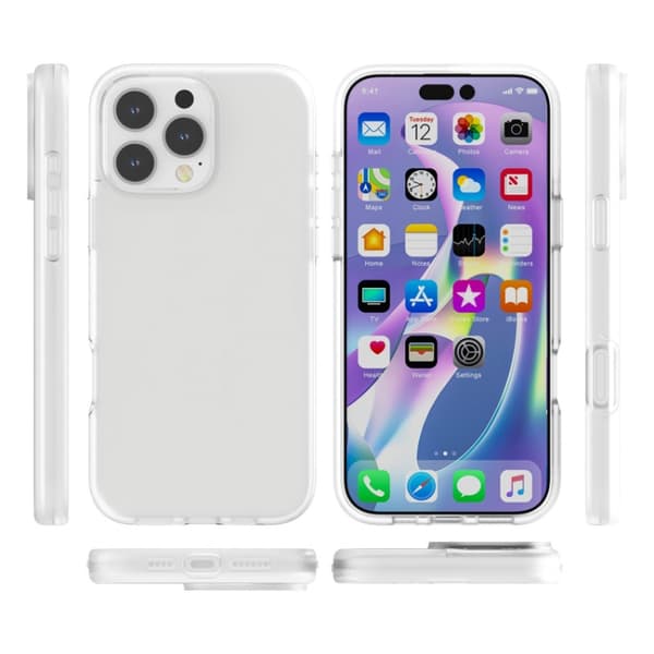 iPhone 16 Pro Max Skal Gummifinish - Enfärgad Skyddande Mobilskal Vit
