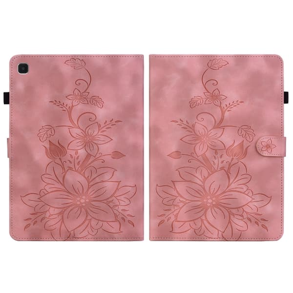 Samsung Galaxy Tab S5e T720 Lily Prägad Läderfodral Rosa