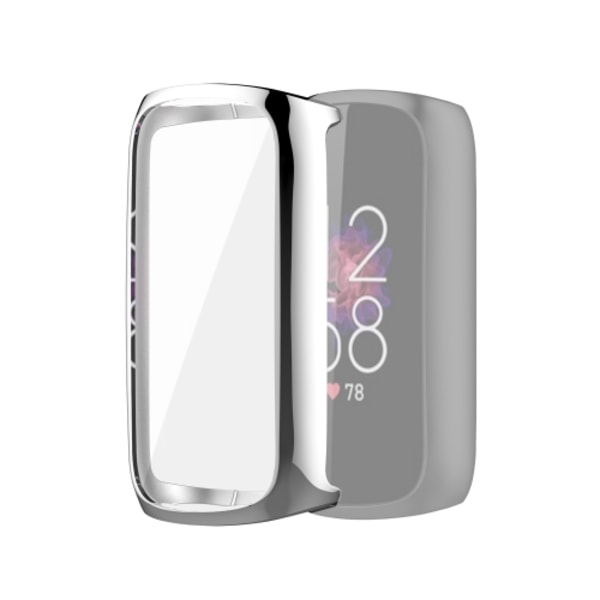 För Fitbit Luxe Full Coverage TPU galvanisering Case Silver