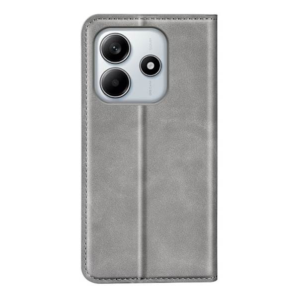 Redmi Note 14 4G - Retro-skin Magnetisk Läderfodral Grå