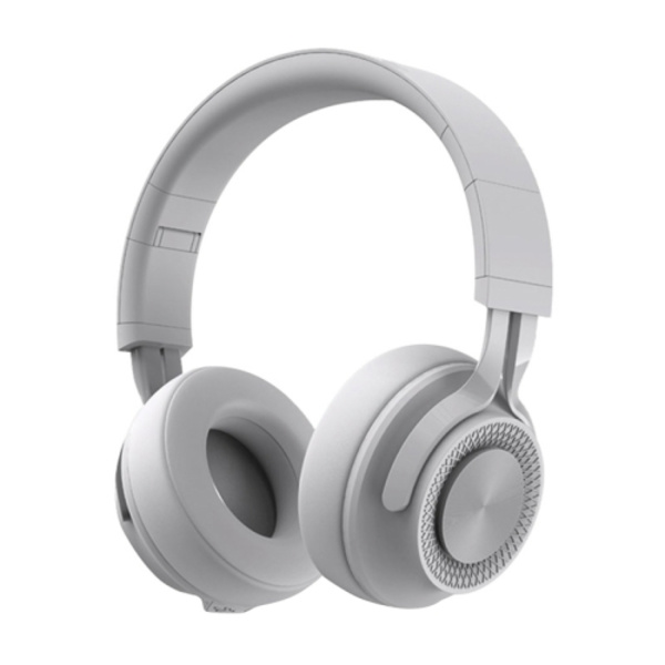 P1 Trådlösa Bluetooth 5.0 Stereo Mjuka Läder Öronmuffar Fällbara Headset Inbyggd Mikrofon för PC / Mobiltelefoner grå