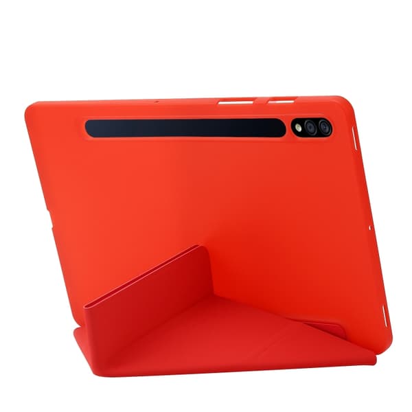 Samsung Galaxy Tab S8+/S7+ Silikonläderfodral Röd