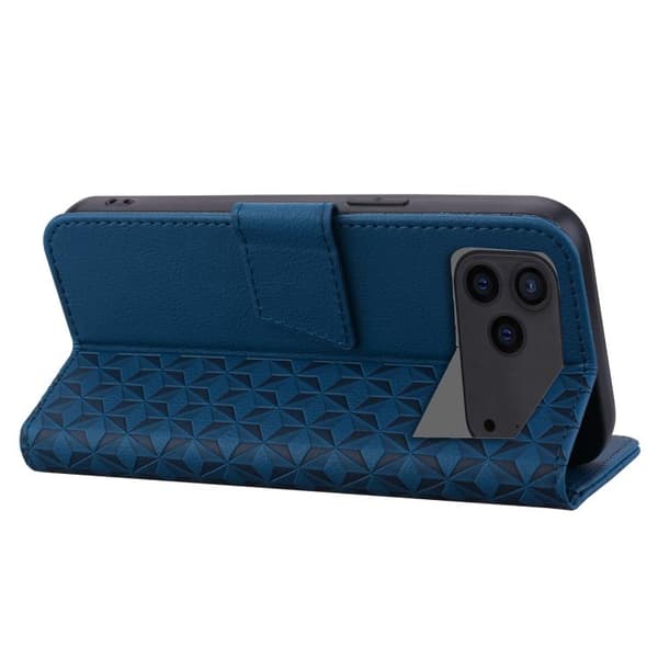 iPhone 18 Pro Max / iPhone 17 Pro Max Skal Läderfodral med Diamantspänne och Lanyard Kunglig blå