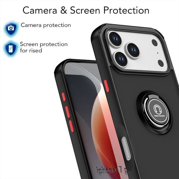 iPhone 17 Pro Max Skal TPU + PC med Ring Gul