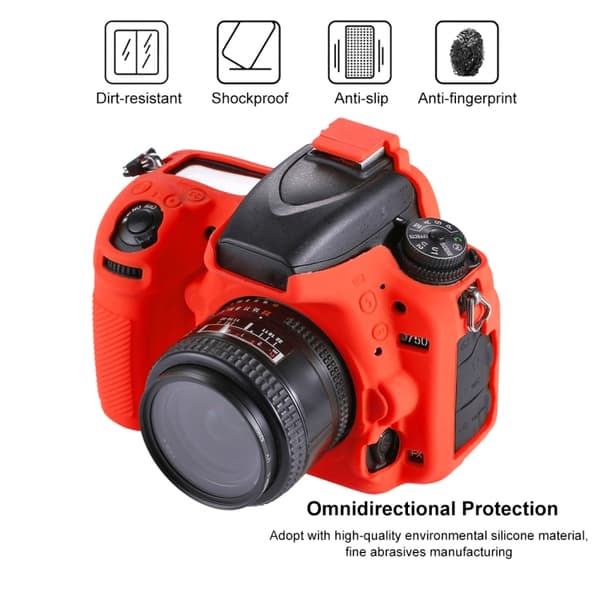 Mjukt silikonfodral för Nikon D750 Röd