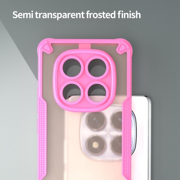 Redmi Note 14 Pro 5G - Armor Glaze PC Hybrid TPU Mobilskal Rosa