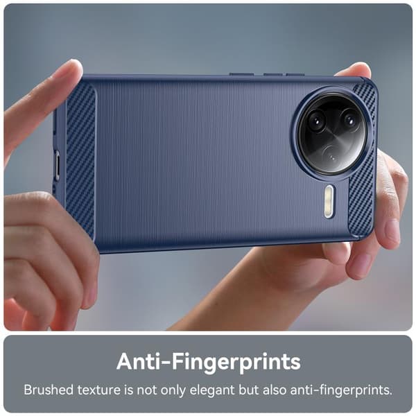 Redmi K80 Pro - TPU fodral med Borstad Kolfibertextur Blå