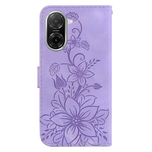 Redmi A5 4G - Lily Prägelt Läderfodral Purpur