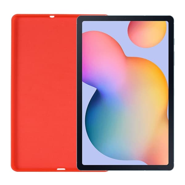 Samsung Galaxy Tab S6 Lite Solid Färgad Silikonfodral, Stöttåligt Röd