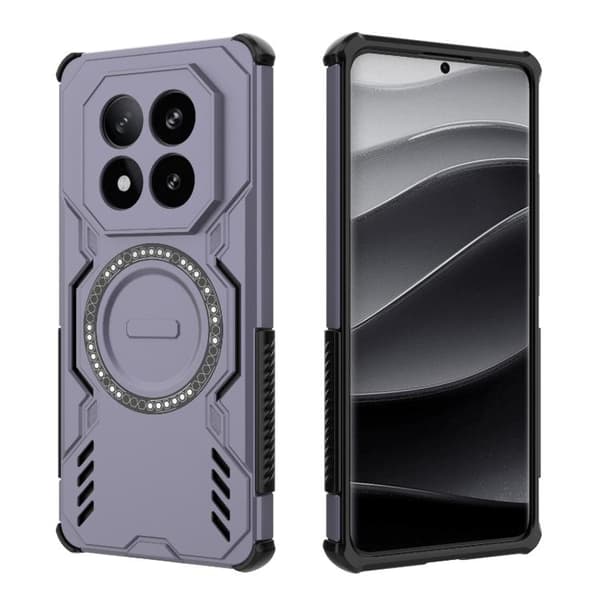 Redmi Note 14 Pro+ 5G - Butterfly Armor MagSafe Magnetisk Ring Stötsäker Mobilskal Purpur