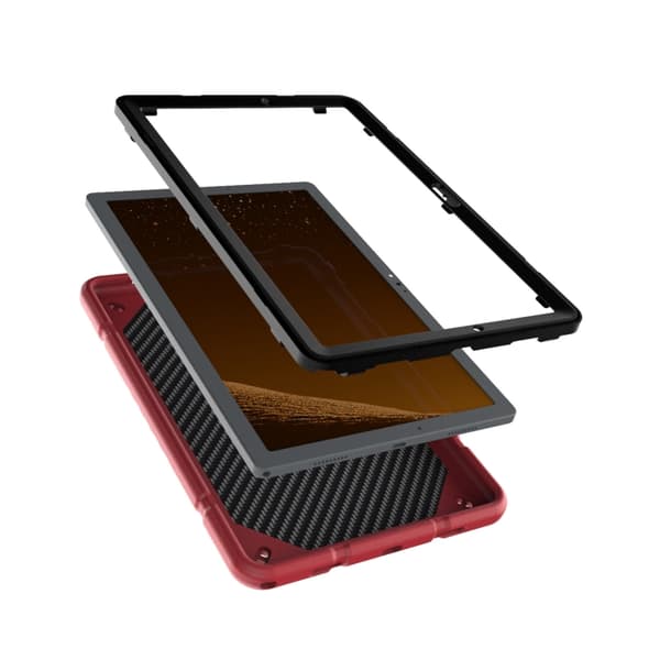 Samsung Galaxy Tab A8 Silikon Hybridfodral Röd Svart