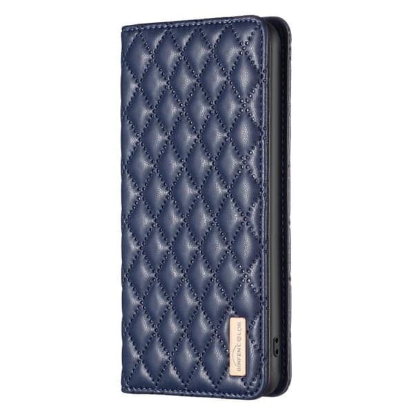 iPhone 18 Pro / iPhone 17 Pro Diamantgaller Magnetisk Läder Flip Skal Blå