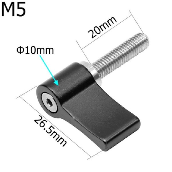 Aluminiumlegering Fixeringsskruv Action Kamera Positionering Låsning Handskruv Tillbehör, Storlek:M5x20mm Svart
