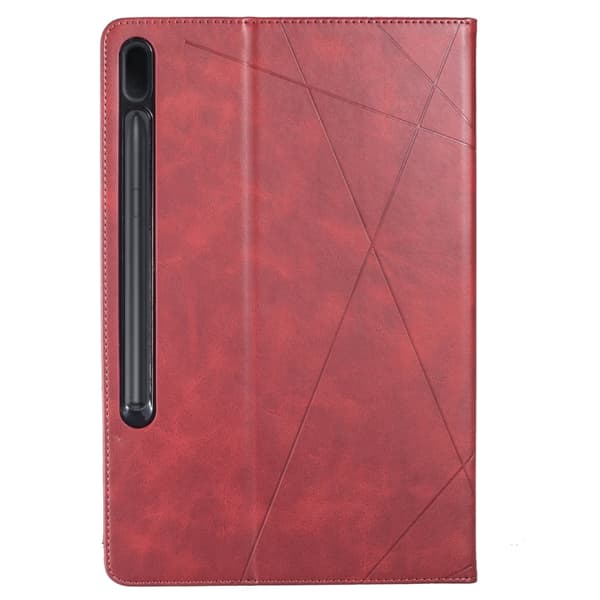 Samsung Galaxy Tab S8/S7+/S7 FE Prismatisk Läderfodral Röd