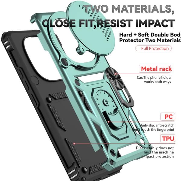 Redmi Note 14 Pro+ 5G Global - Sliding Camshield Hållare fodral Grön